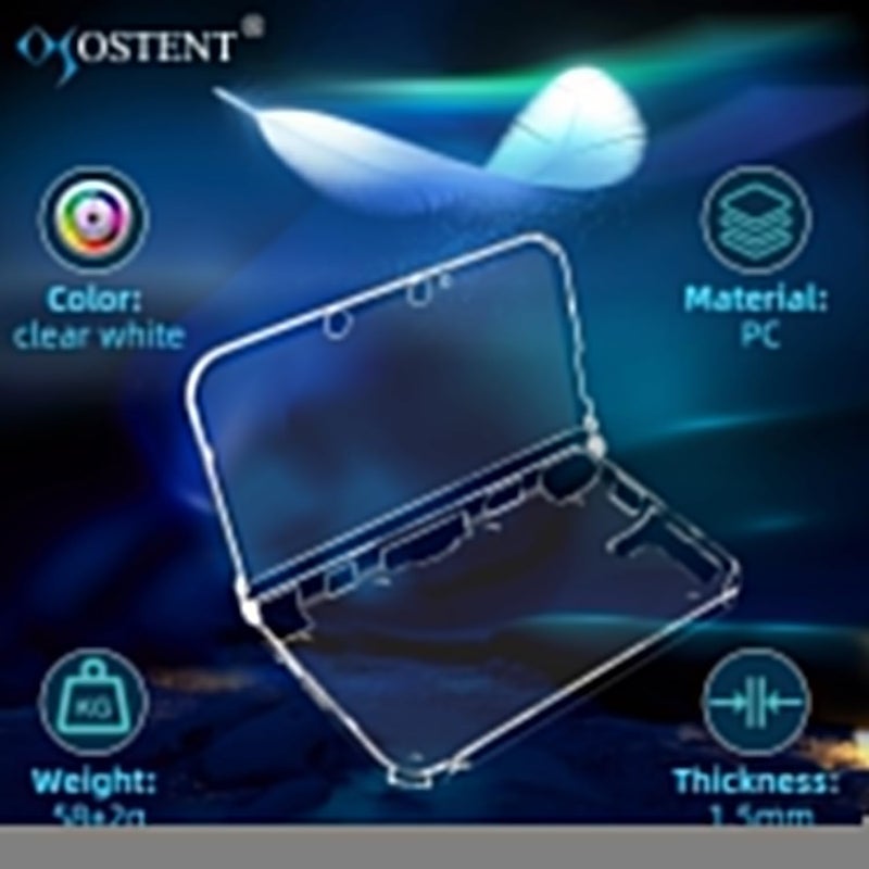 OSTENT غطاء واقي شفاف من الكريستال الصلب لجهاز نينتندو 3DS XL LL باللون الأبيض الشفاف - Image 4
